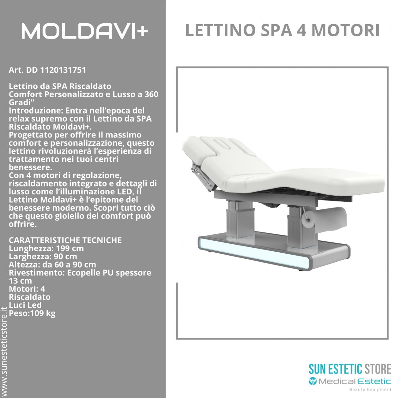 Moldavi+ lettino massaggio Spa 4 motori wellness estetica spa
