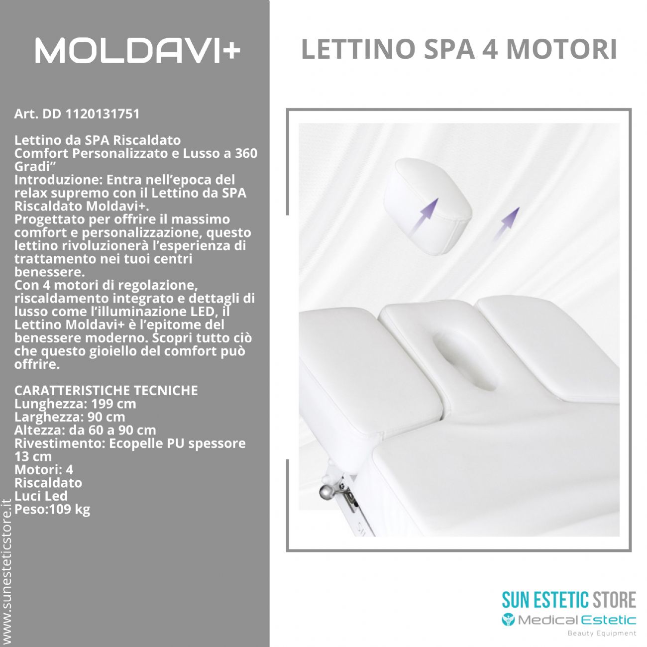 Moldavi+ lettino massaggio Spa 4 motori wellness estetica spa