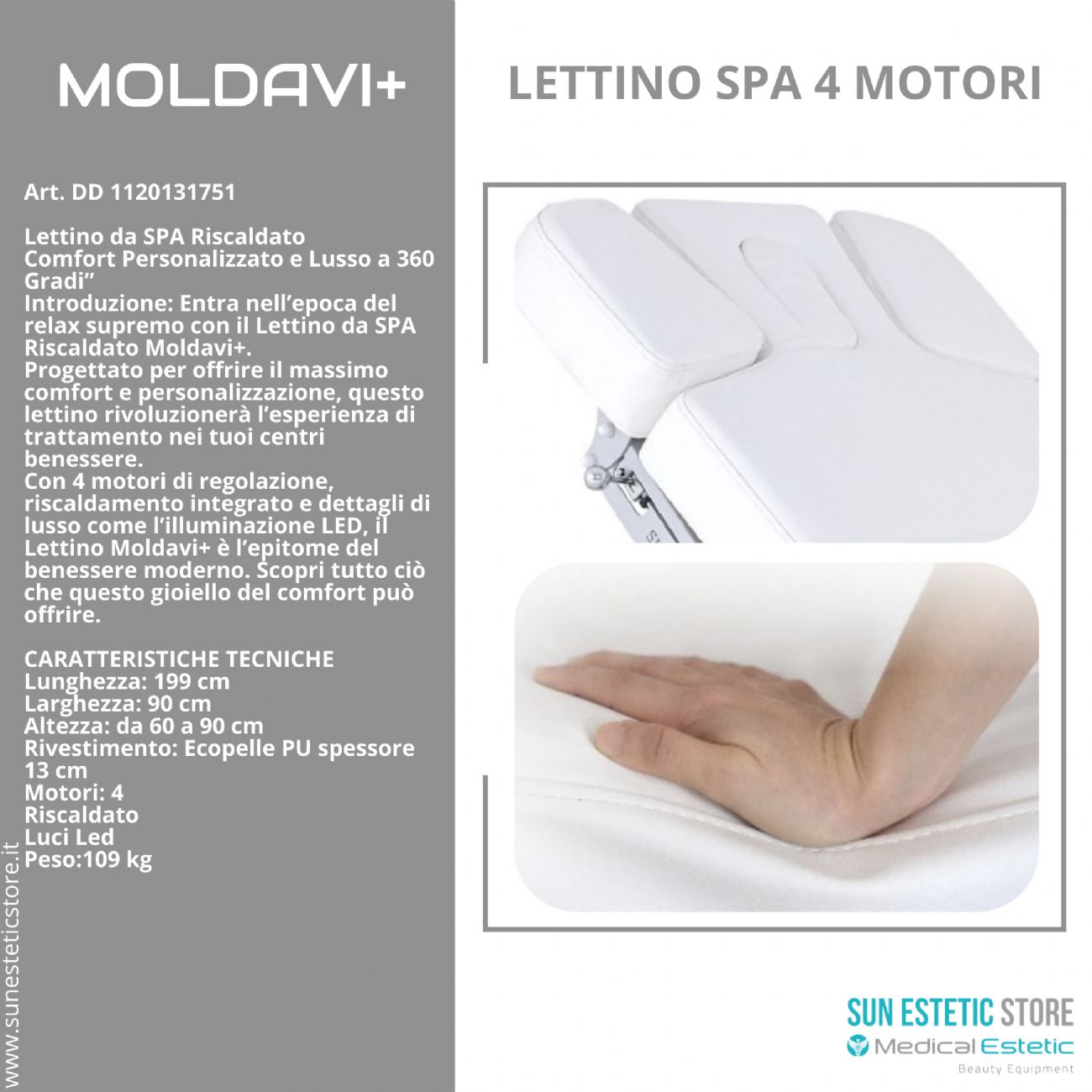 Moldavi+ lettino massaggio Spa 4 motori wellness estetica spa