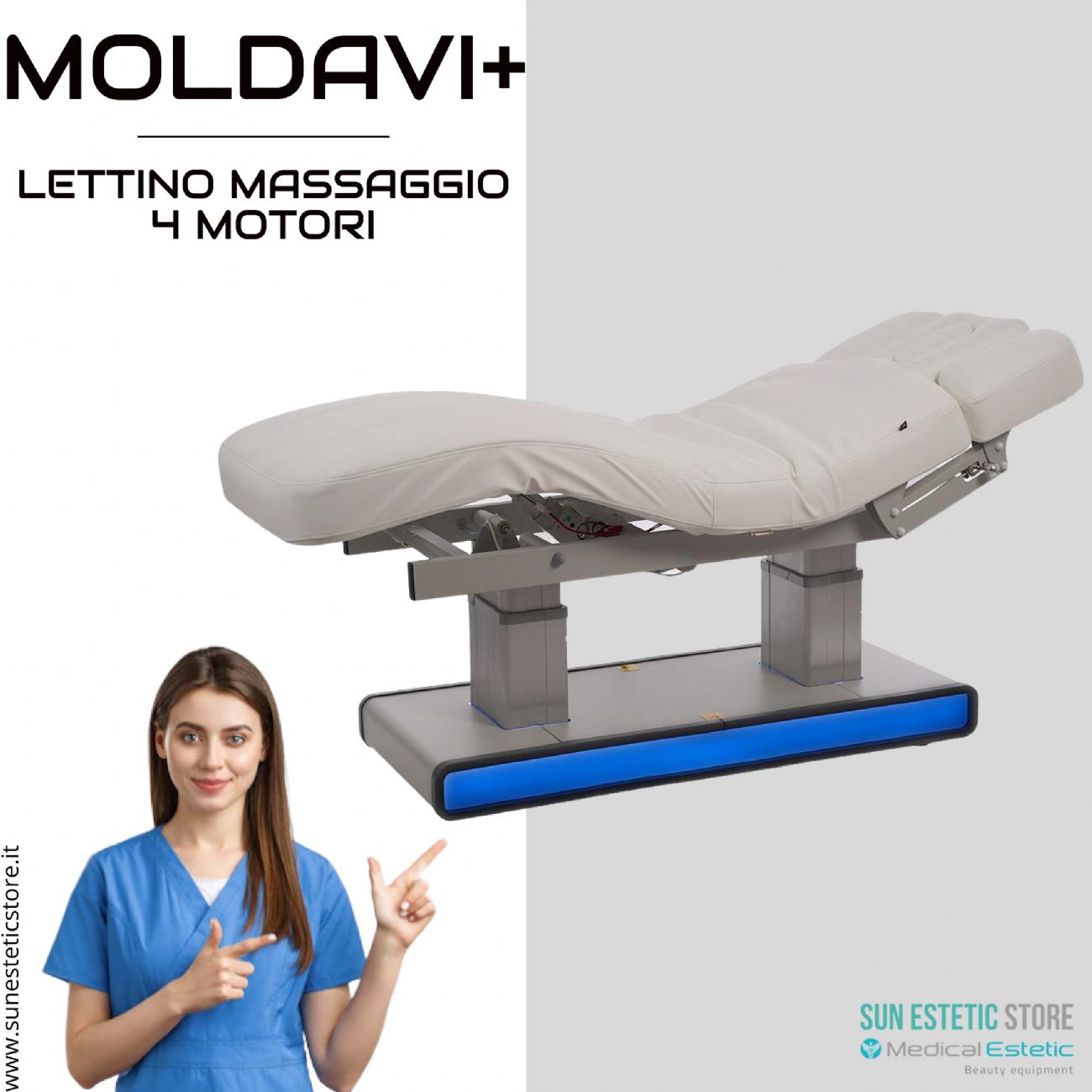 Moldavi+ lettino massaggio Spa 4 motori wellness estetica spa