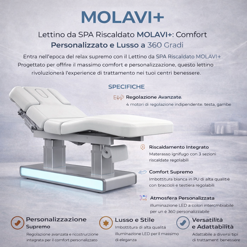 Moldavi+ lettino massaggio Spa 4 motori wellness estetica spa