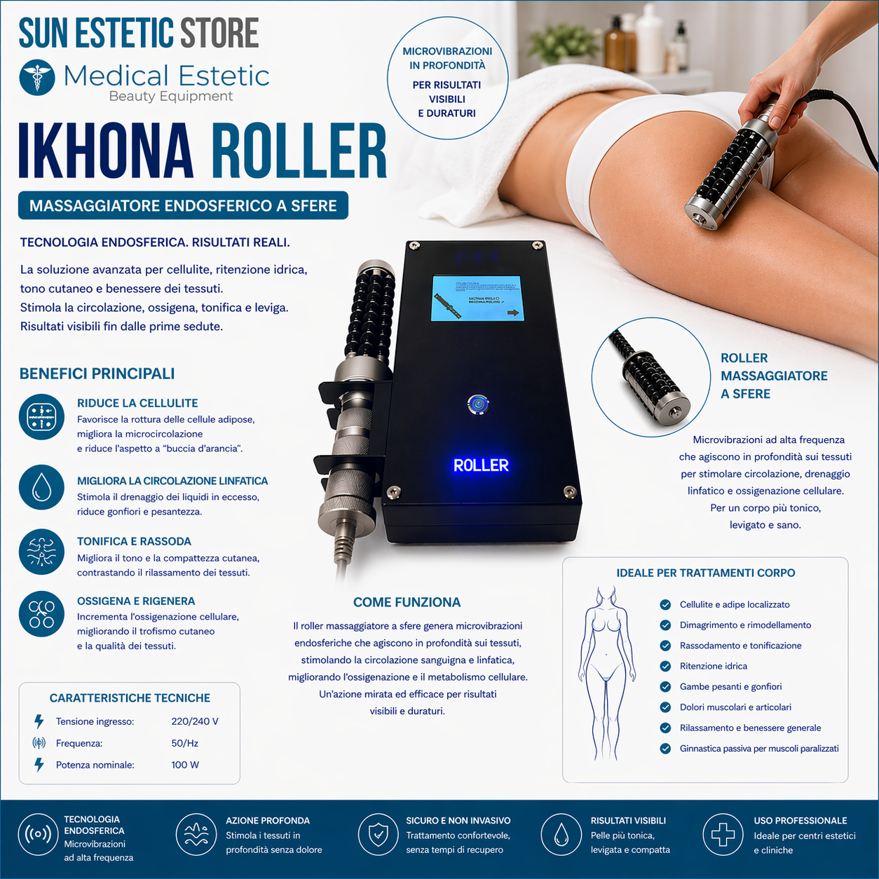 Roller massaggiatore endosferico trattamenti corpo estetica