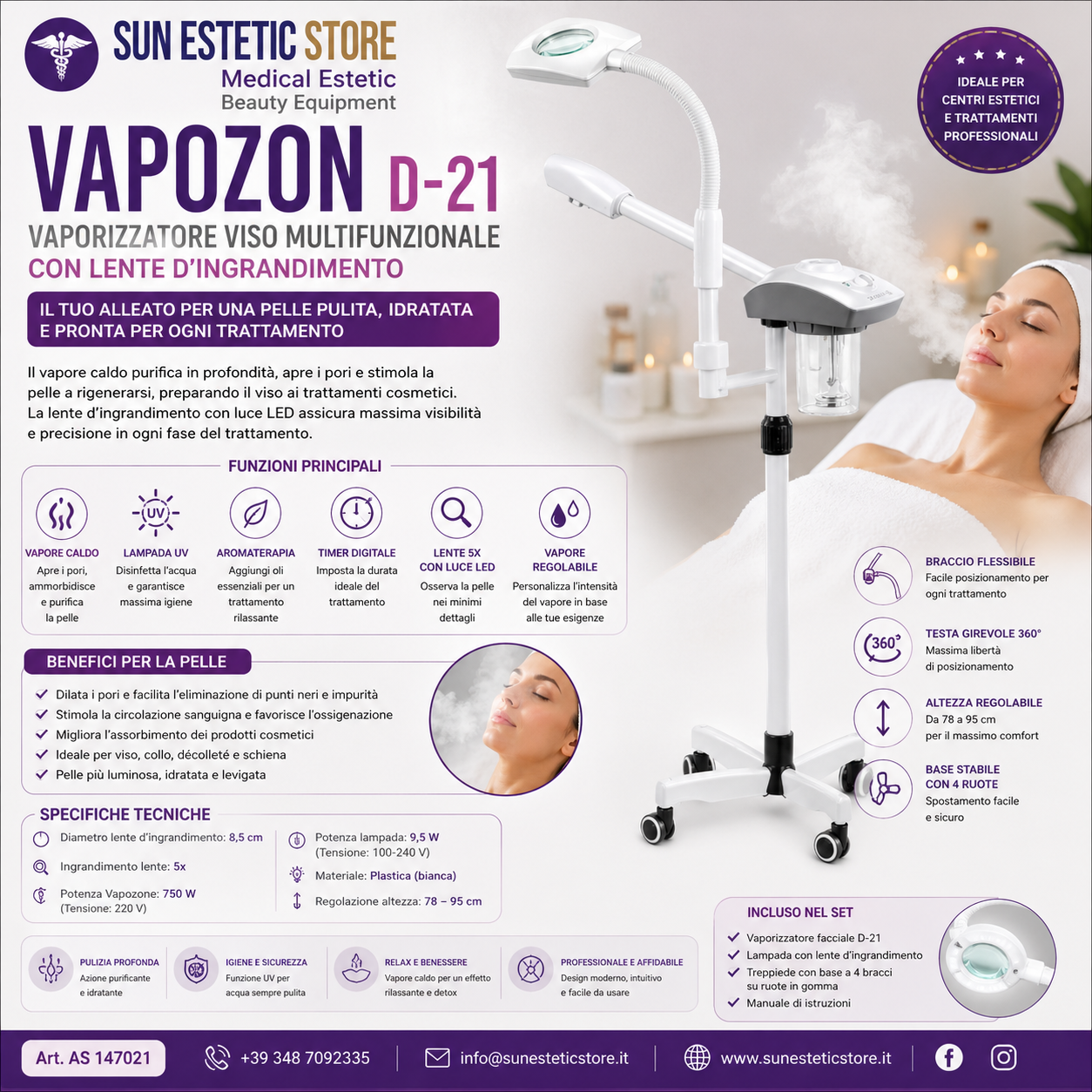 Vapozon D-21 vaporizzatore con lampada len