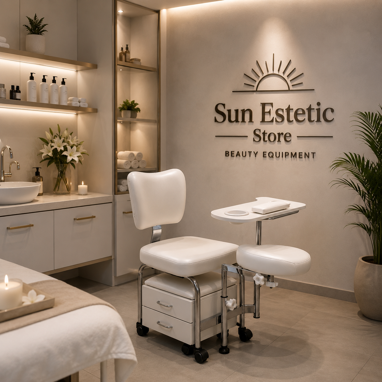 Tendy poltroncina pedicure manicure con tavolino e 2 pratici cassetti