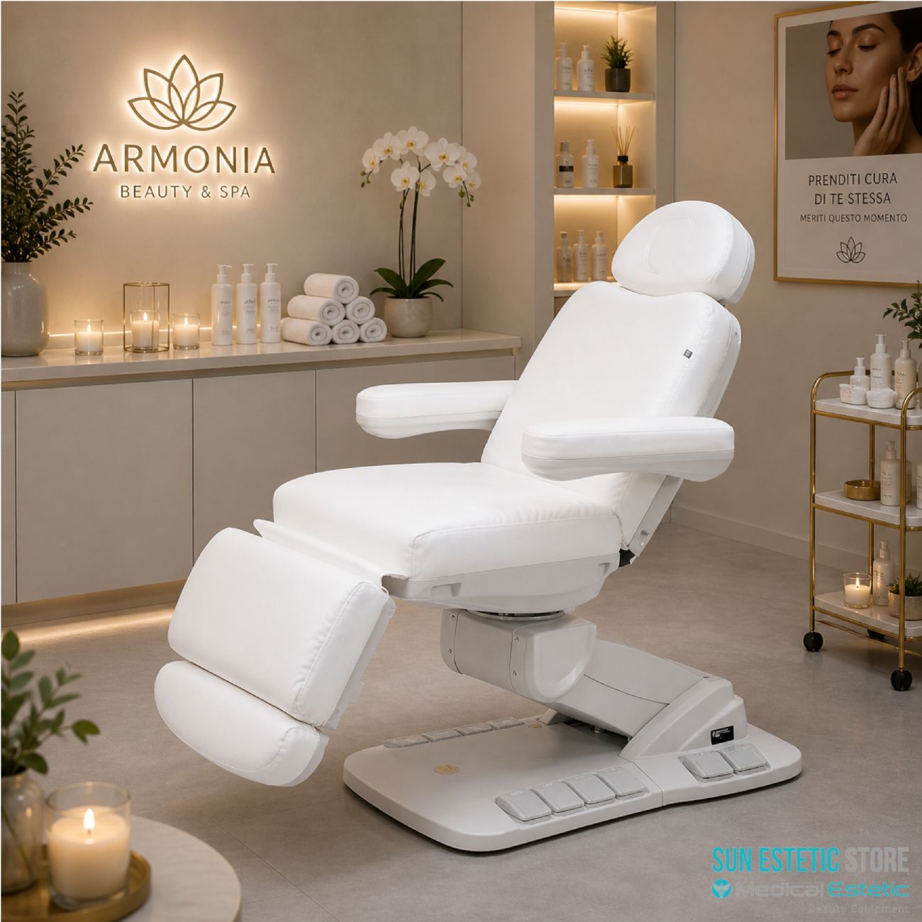 Tella poltrona lettino elettrica professionale 4 motori massaggi estetica EB+