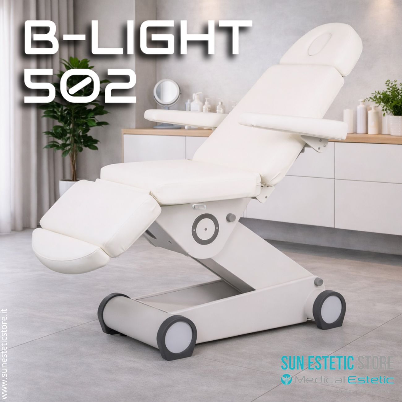 B-light 502 Poltrona lettino professionale elettrica 4 motori estetica studio medico