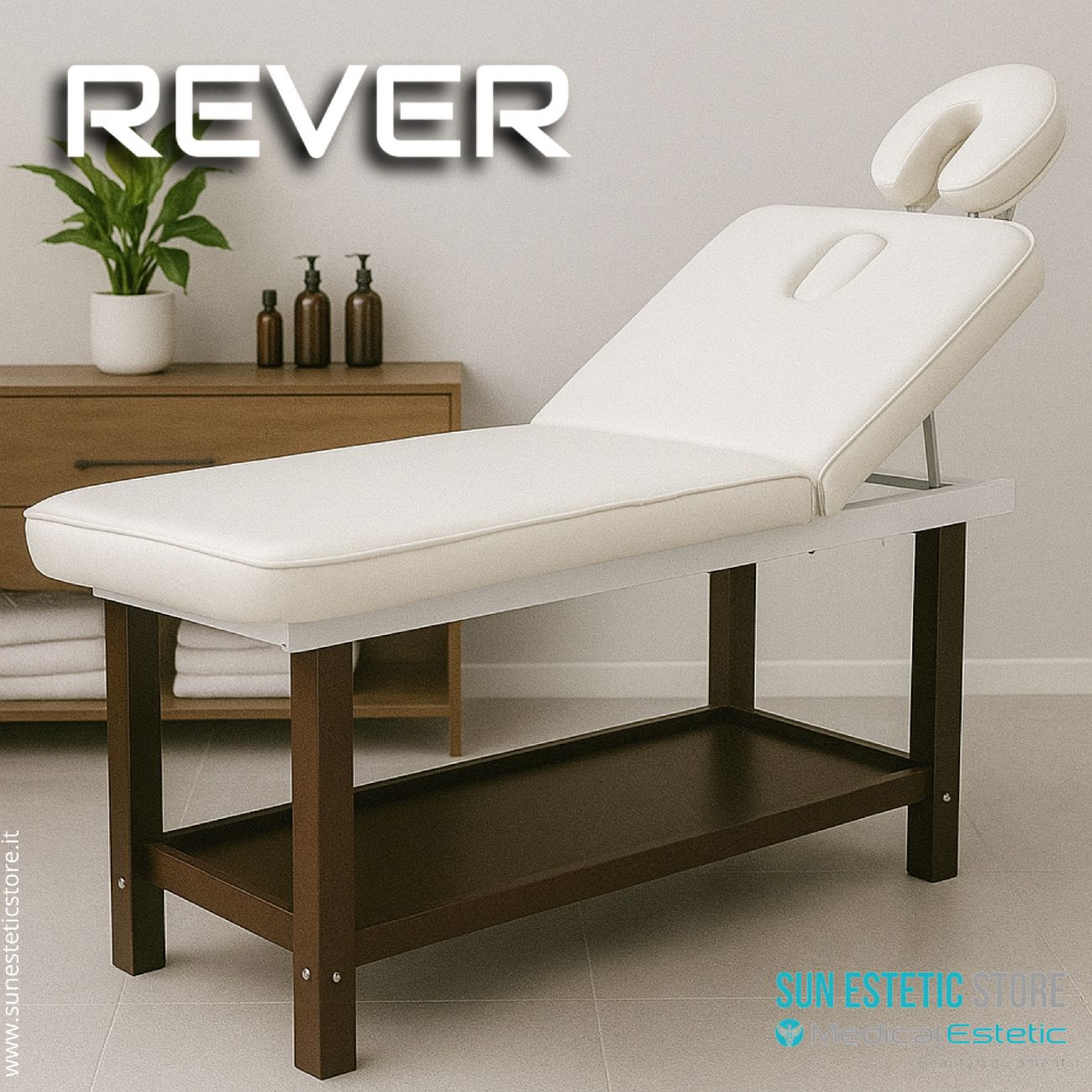 Rever lettino Massaggio in legno 1 snodo 2 sezioni Estetista benessere Spa