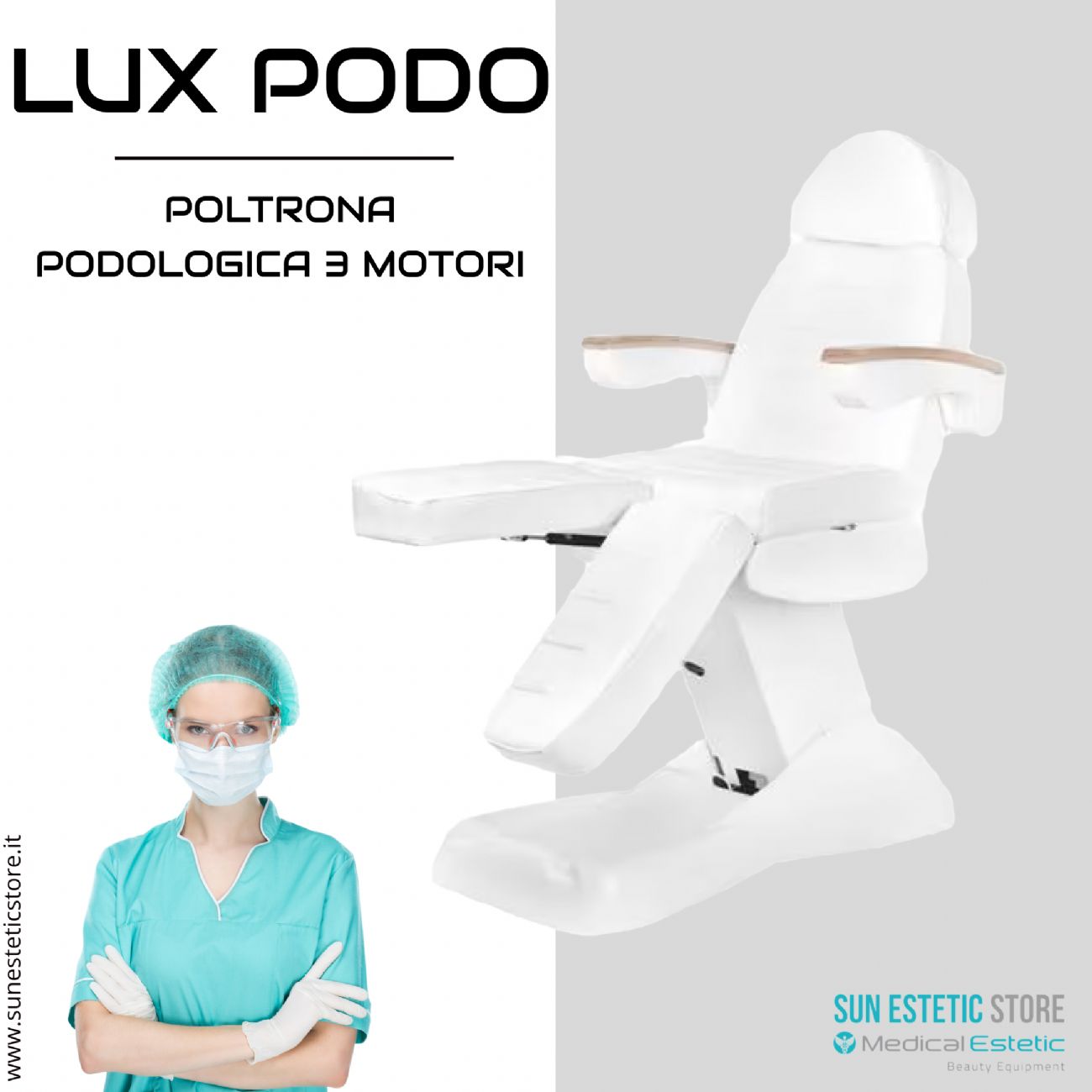 Lux Podo poltrona podologica elettrica 3 motori estetica