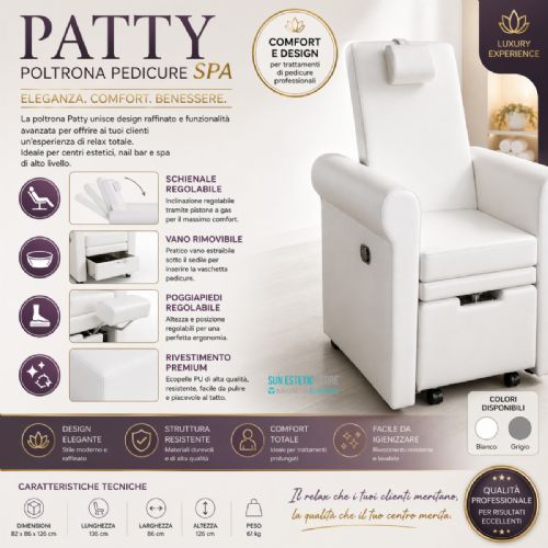 Patty Poltrona pedicure professionale con pistone a gas estetica spa