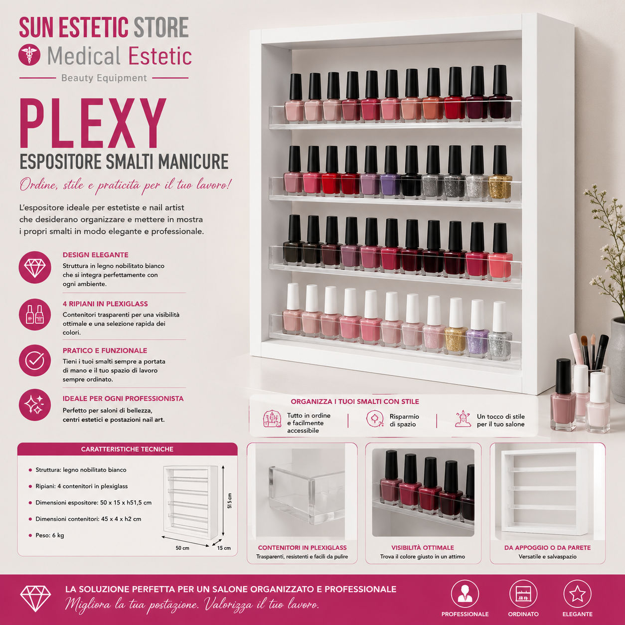 Plexy Espositore Smalti Manicure Nail Artist